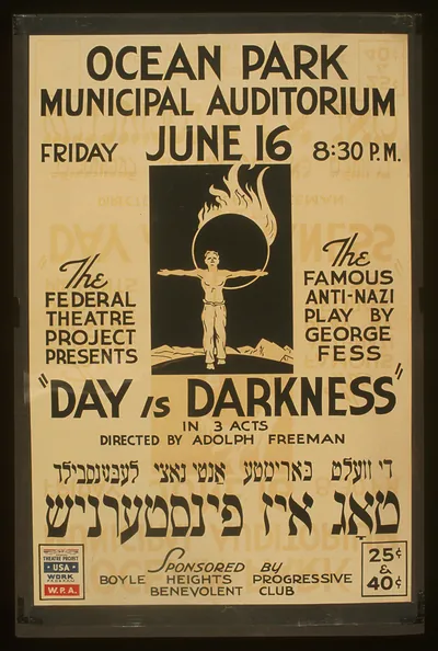 The Federal Theatre Project presents Day is darkness in 3 acts The famous anti-nazi p