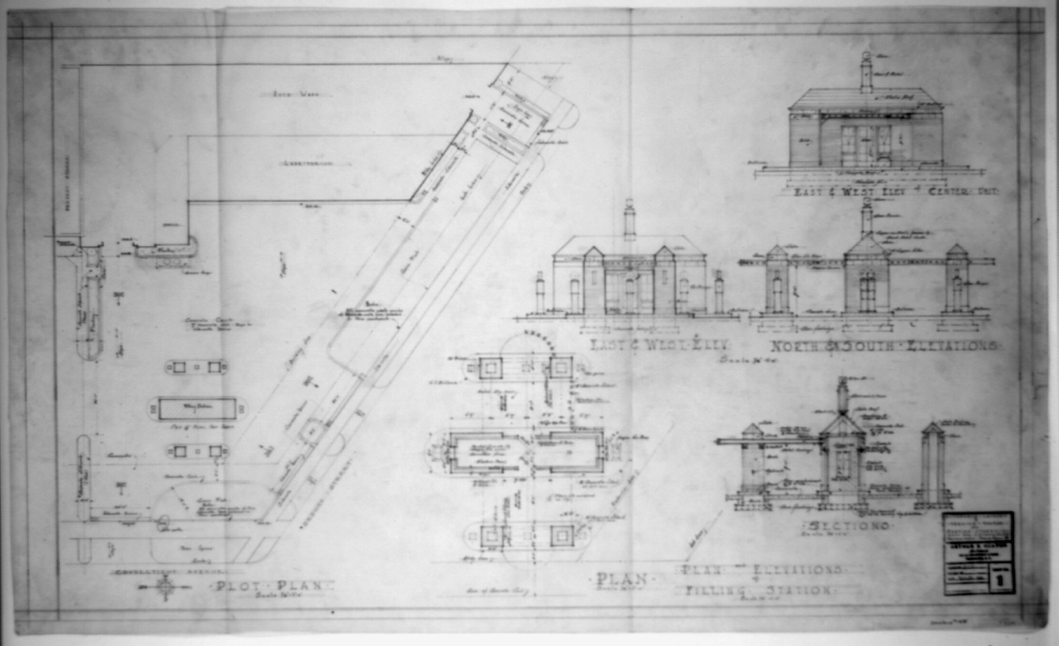 [Car wash and an automobile service station (auto laundry & service station") for Shannon & Luchs Inc. Connecticut Avenue and Ordway Street, D.C. Plot plan and plan — historic image