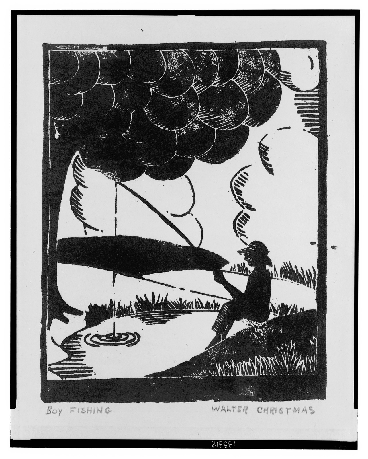 Boy fishing / Walter Christmas., [ca. 1933] — historic print
