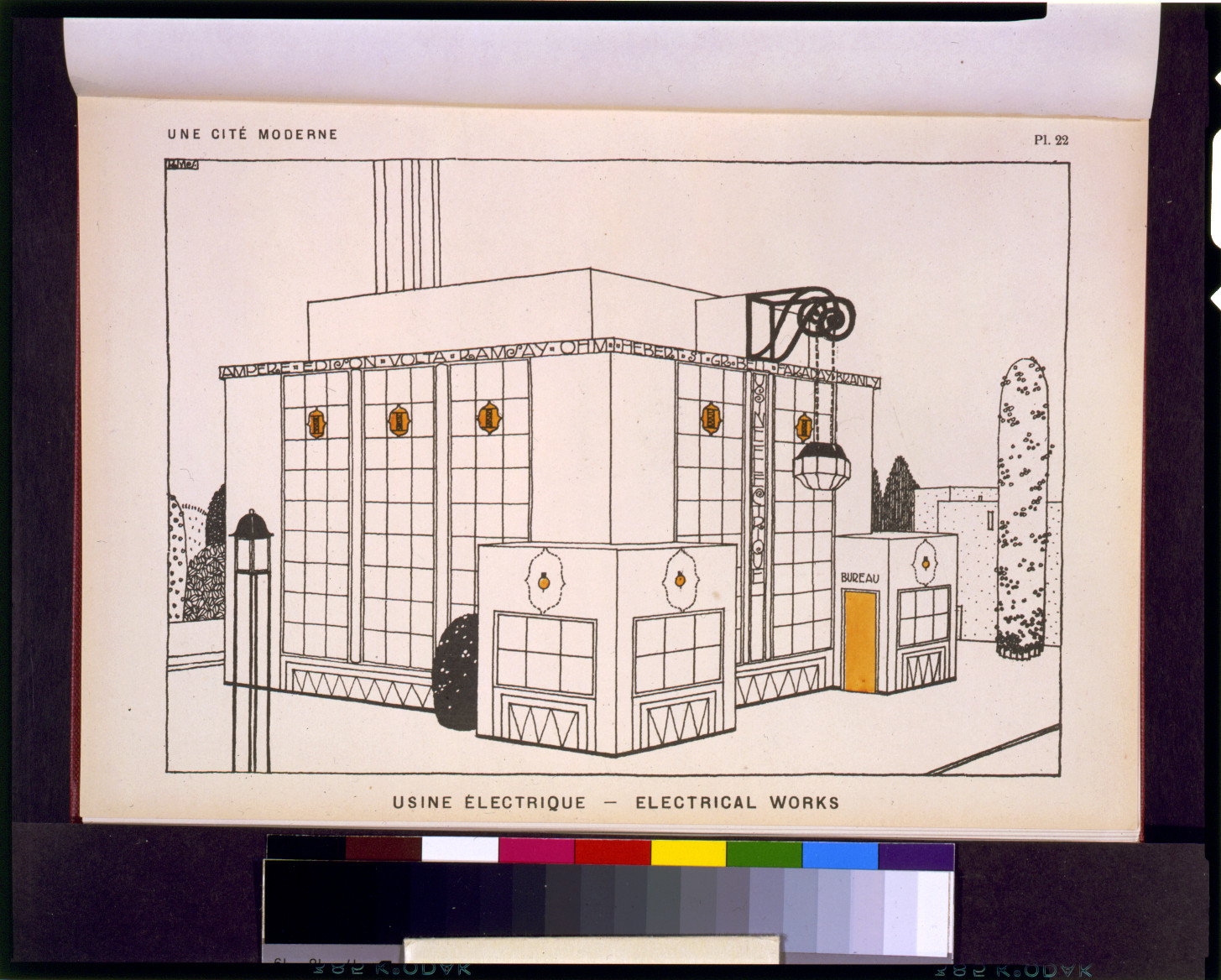 Usine électrique - electrical works / RMS., London : Benn Brothers Ltd., [1922] — antique lithograph