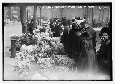 Easter flowers for sale in Union Square, New York