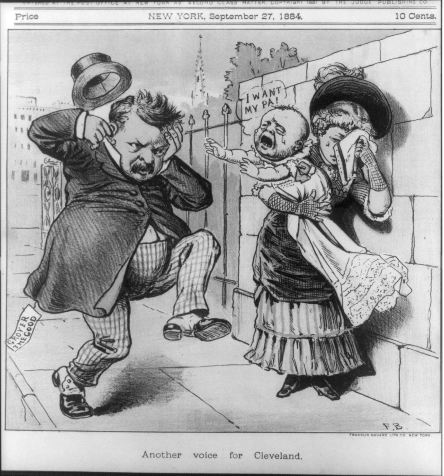 Another voice for Cleveland / F.B., 1884 September 27. — antique lithograph