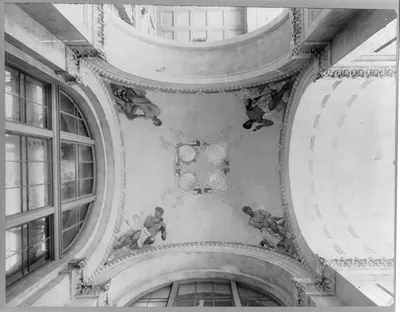 [Allegorical mural paintings on dome of Manufacturer's Building, Chicago World's Fair, 1893: Wood Stone Hemp" (by Simmons) ]"