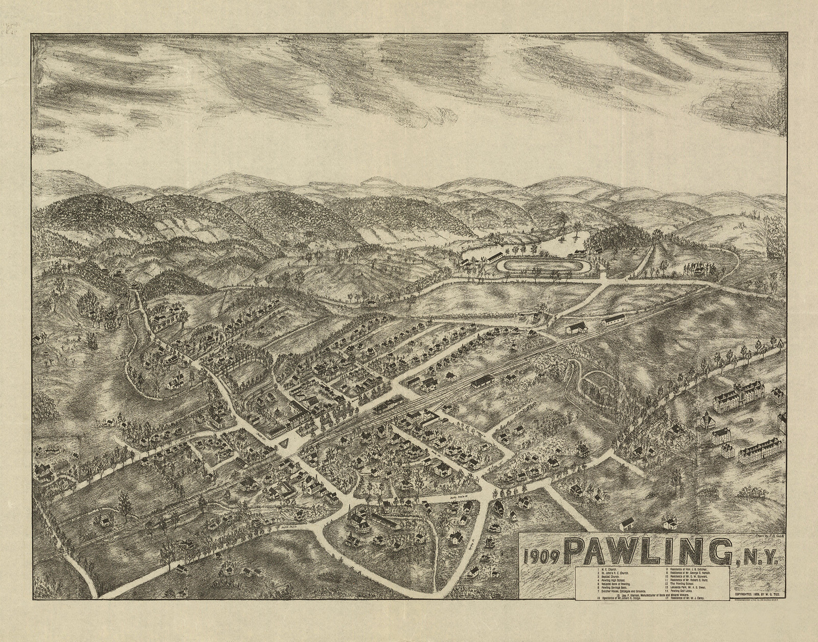 Pawling, New York, 1909, 1909 — antique map