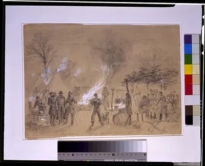 Thanksgiving in camp sketched Thursday 28th 1861
