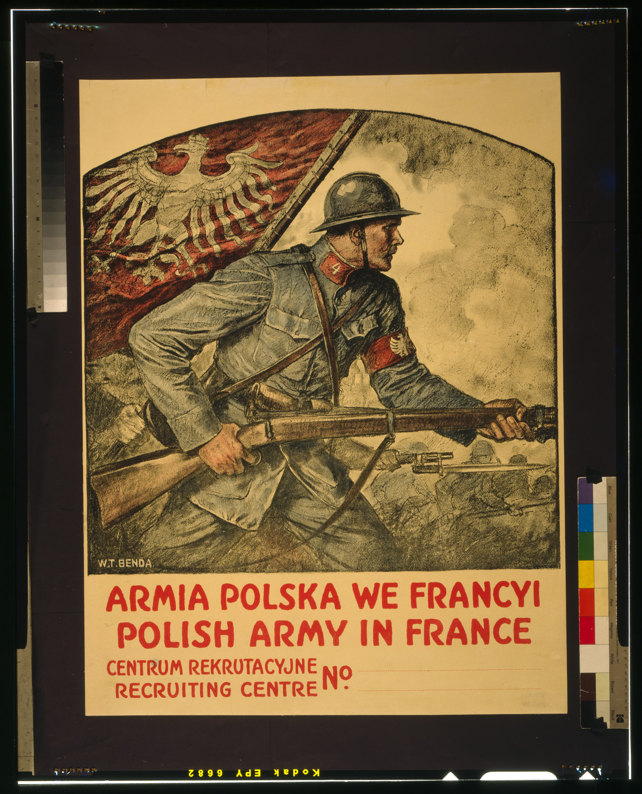 Polish Army in France / W. T. Benda., 1917 — vintage poster