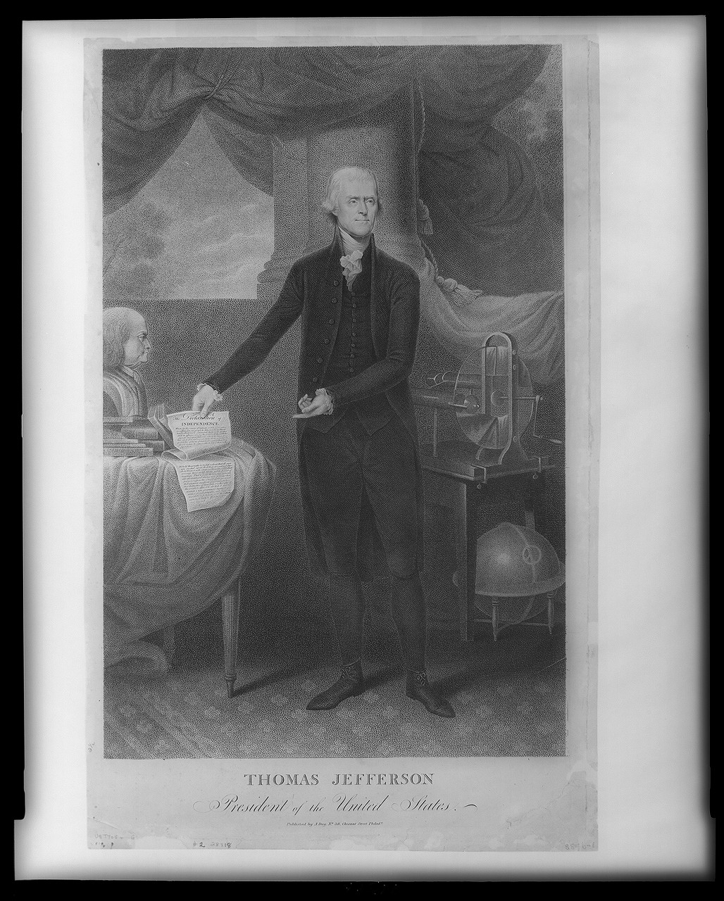 Thomas Jefferson, President of the United States, Philada. (Philadelphia) : A. Day, [1801(?)] — antique engraving