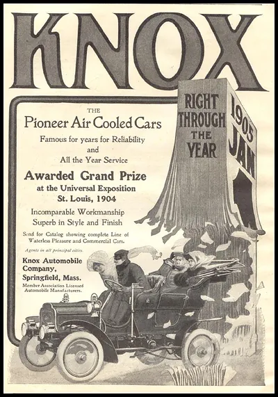 Knox Pioneer Air Cooled Cars advertisement, 1905