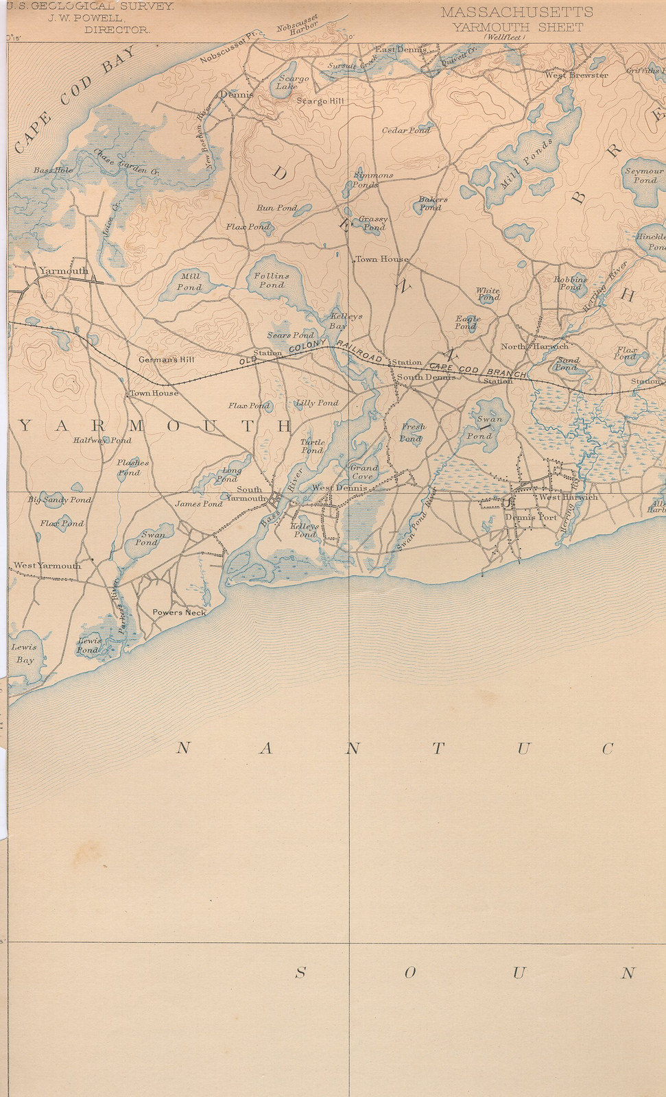 yarm 93 nw, Massachusetts — antique map