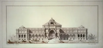 [Library of Congress, Washington, D.C. Front. Exterior elevation. Competition drawing]