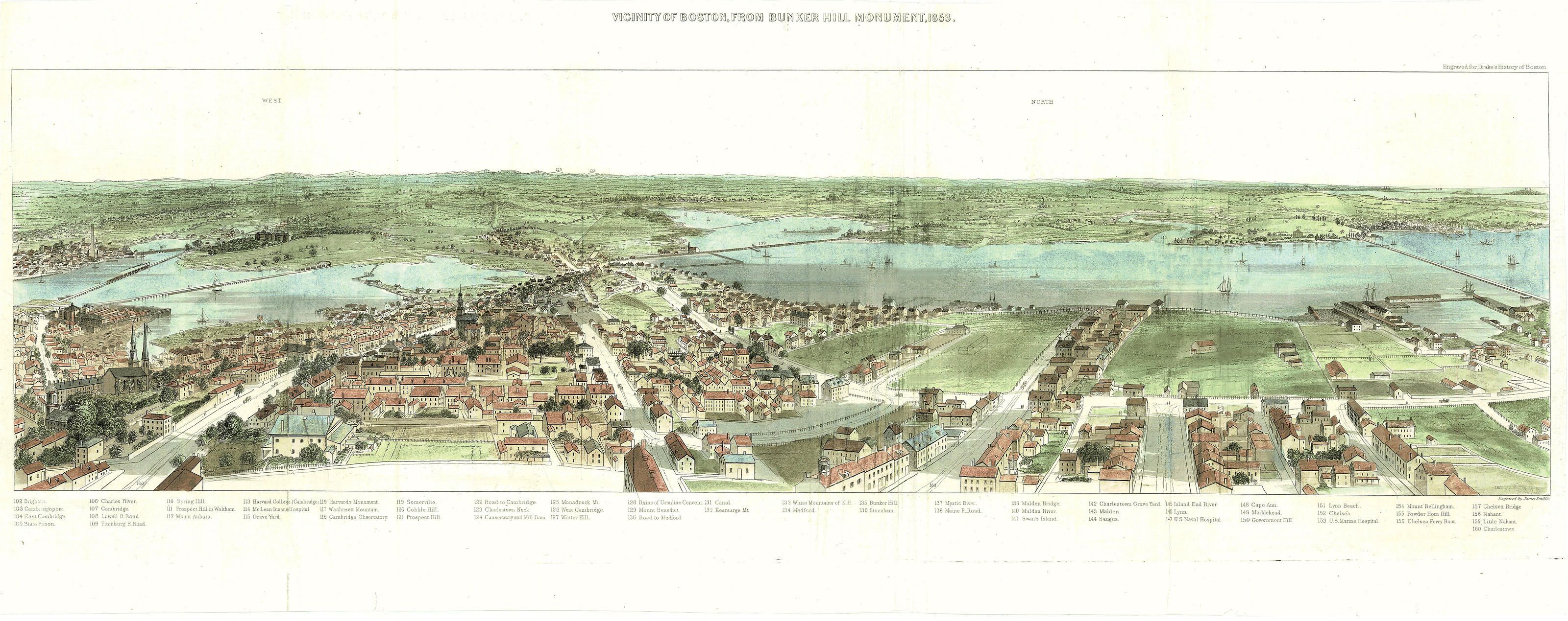 Cambridge Charles River, Massachusetts, 1853, 1853 — antique map