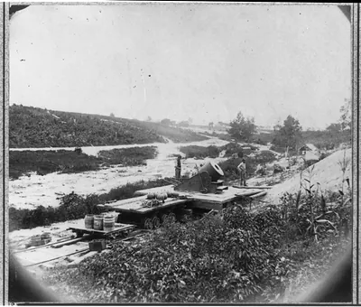 [13 inch mortar Dictator" in front of Petersburg VA mounted on railroad car]"
