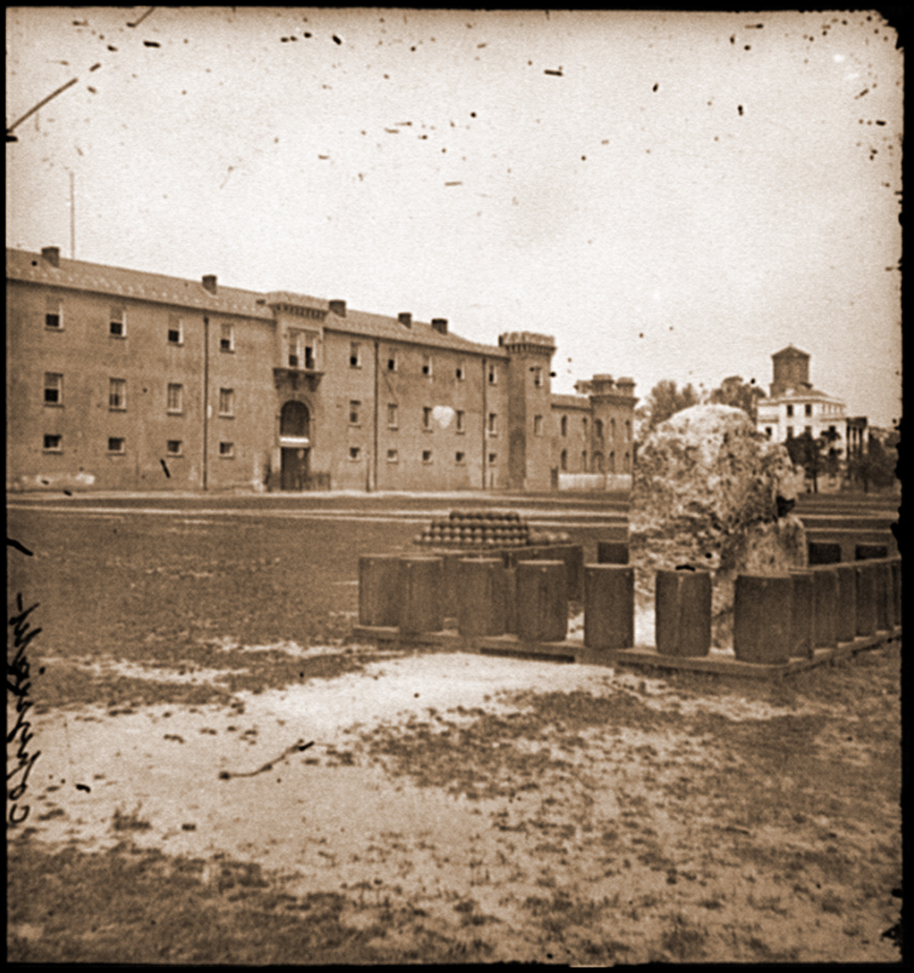 Charleston S.C. The Citadel seen across Marion Square, 1865 — historic photograph