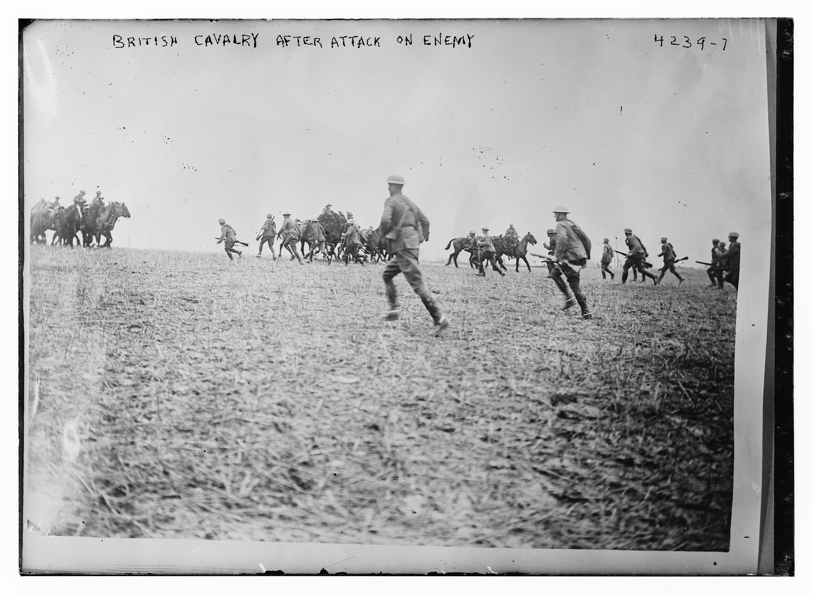 British Cavalry after attack on enemy, n/a — historic photograph
