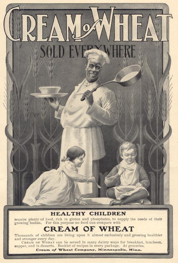 Cream of Wheat advertisement: chef and two children, 'Healthy Children' — historic image