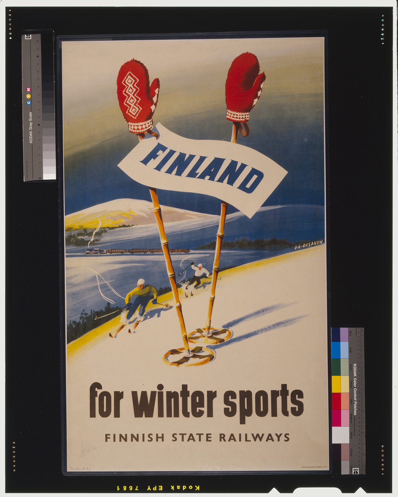 Finland for winter sports / O.K. Oksanen. — vintage poster