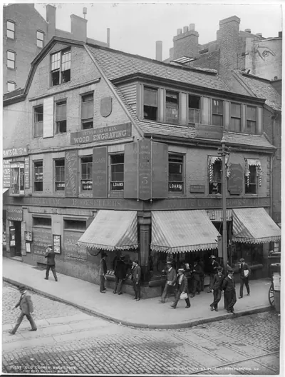 Old Corner Bookstore, first brick building in Boston
