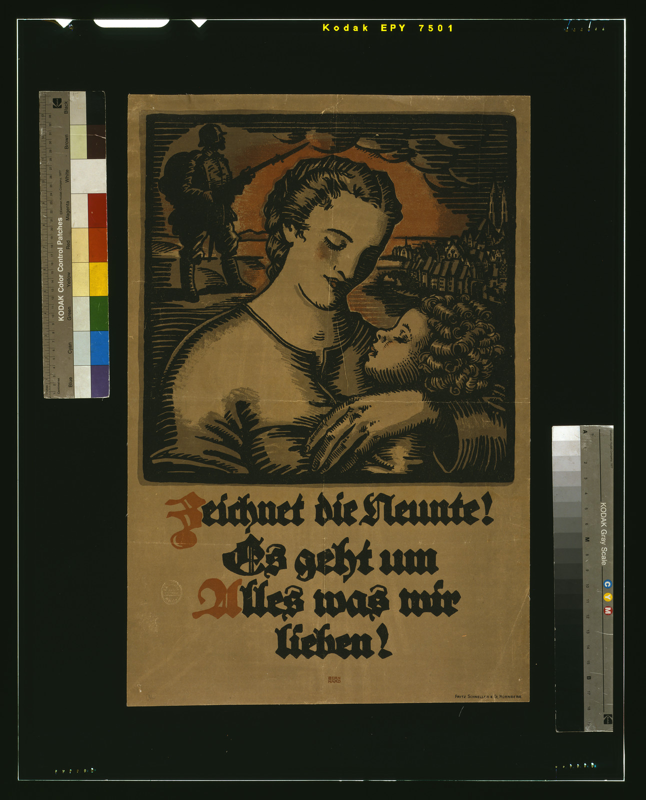 Zeichtnet die Neunte! Es geht un Alles was wir lieben! / Bernhard., 1918 — vintage poster