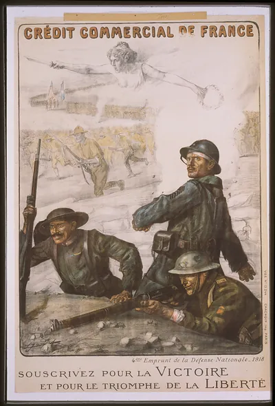 Creacutedit Commercial de France. 4egraveme Emprunt de la Deacutefense Nationale - 1918. Souscrivez pour la victoire et pour le triomphe de la liberteacute