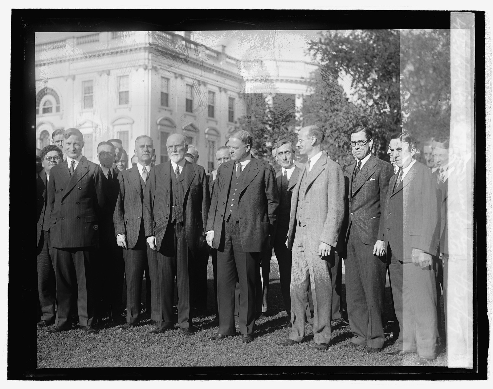 Hoover & business paper editors, 4/30/29, [19]29 April 30. — historic photograph