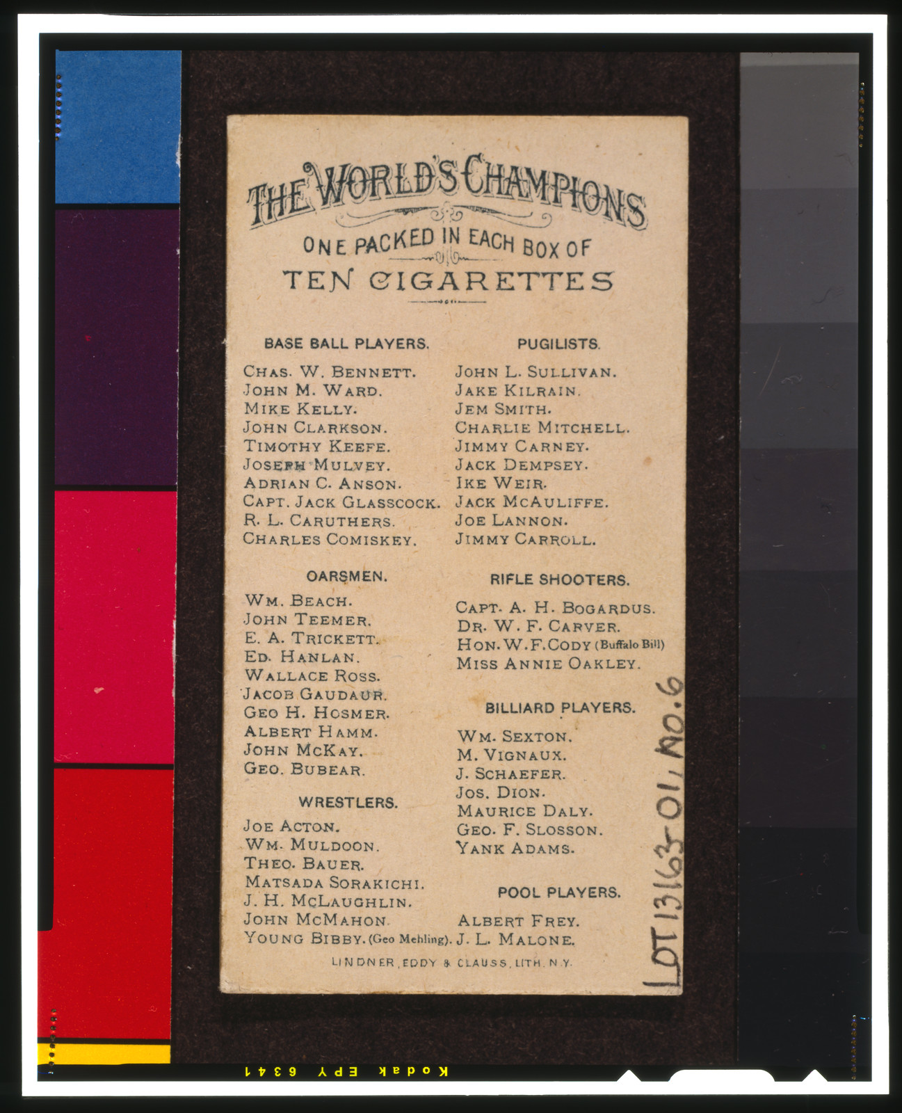 The World's Champions, One Packed in Each Box of Ten Cigarettes — historic image