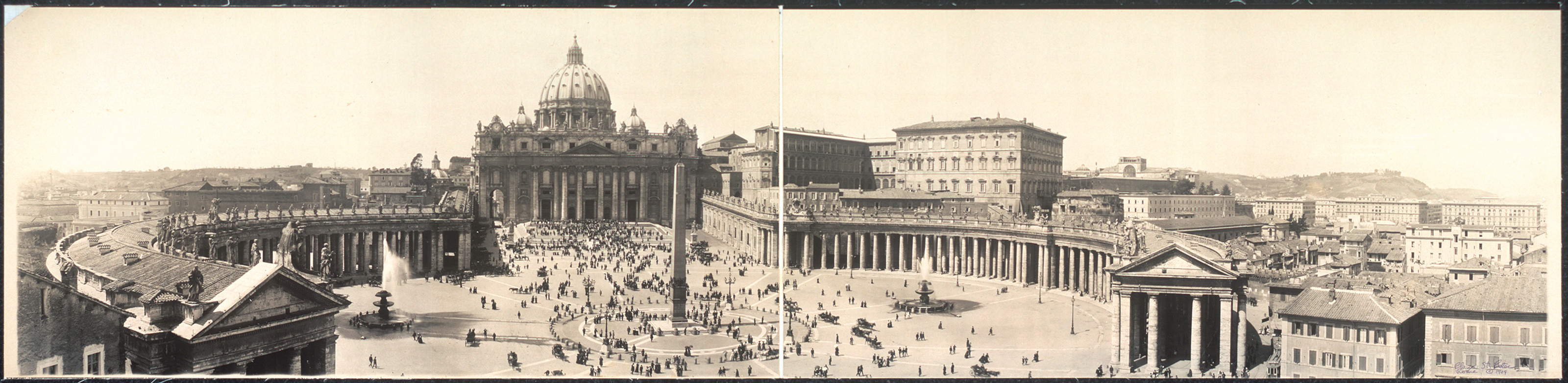 Plaza, St. Peters, Rome, Italy, 1909, 1909 — historic image
