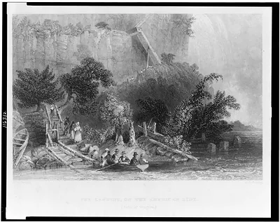 The landing, on the American side--Falls of Niagara / W.H. Bartlett ; J.C. Bentley.