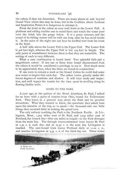 Wonderland '98 page 78 with illustration 'A Train of Park Coaches'