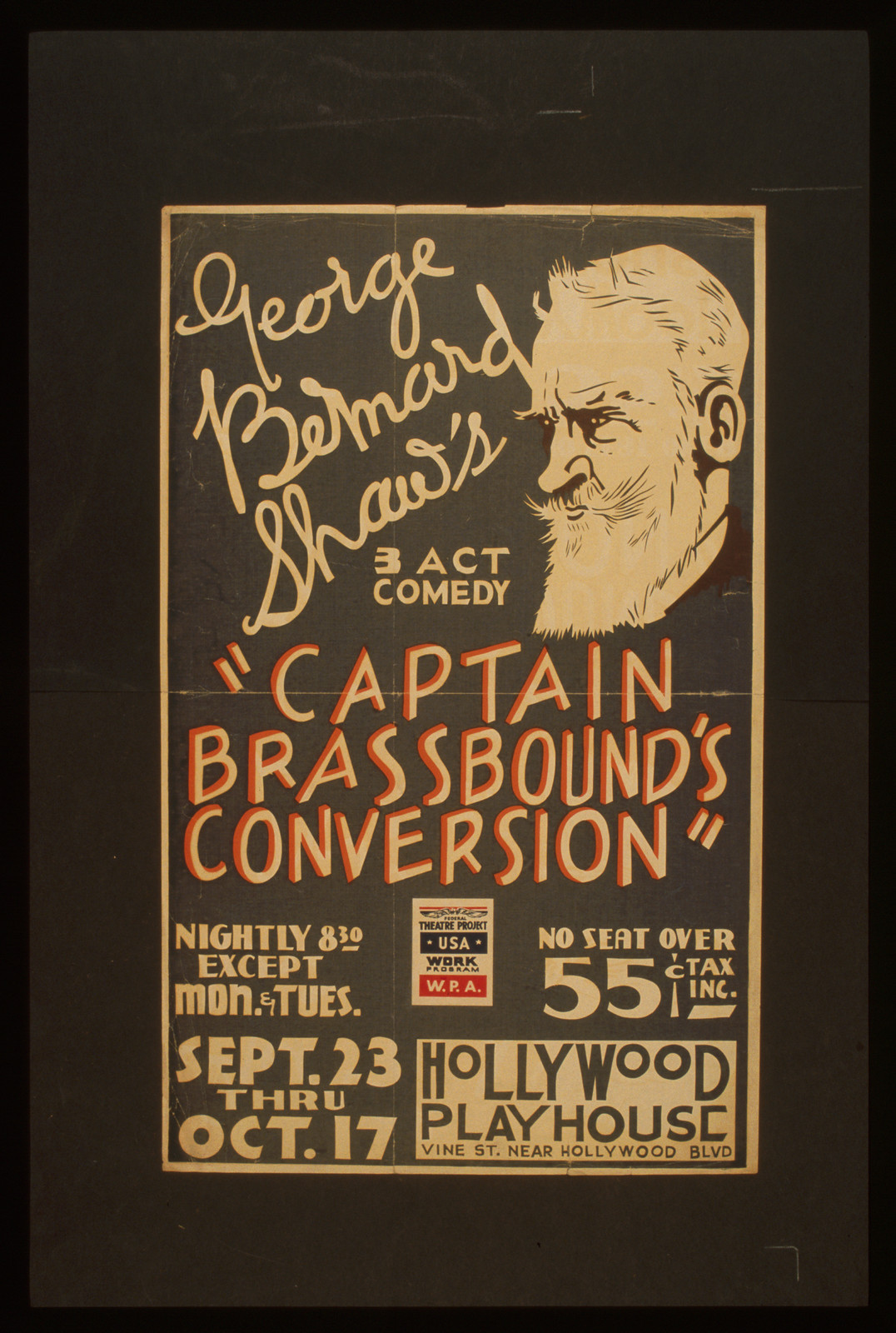 George Bernard Shaws 3 act comedy Captain Brassbounds conversion, 1936 — vintage poster