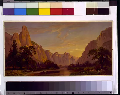 Yosemite Valley looking west / Prang's American, chromo. after John R. Key 73.