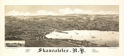 Bird's-eye panoramic map of Skaneateles, N.Y.