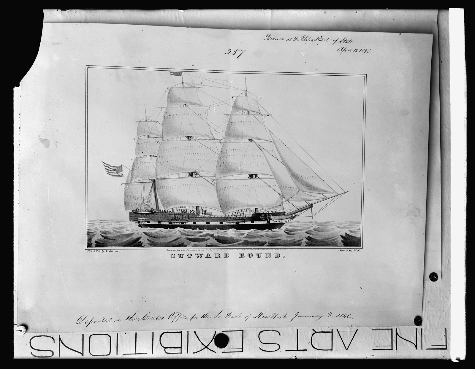 Sailing vessel of about 1840, [between 1910 and 1926] — historic photograph