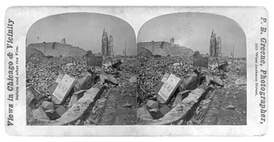 Ruins of Sherman House, Chicago, after the great fire of Oct. 1871