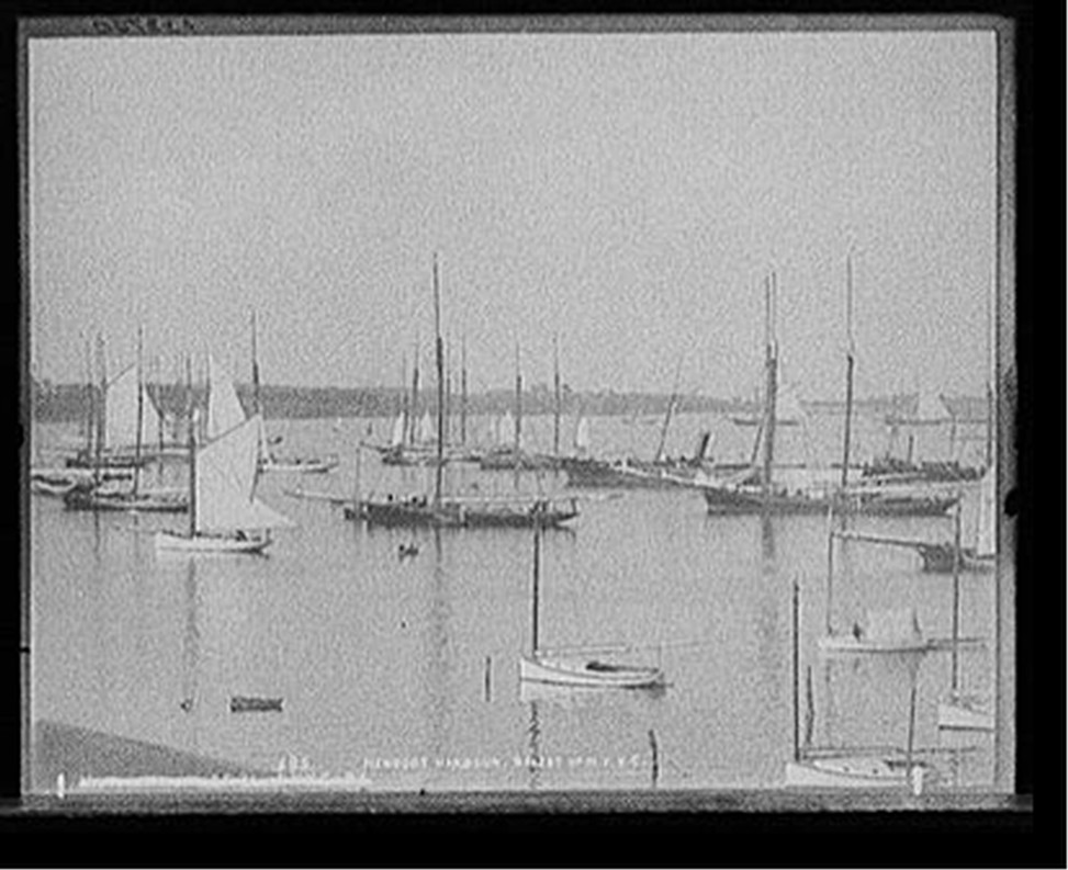 Newport harbor & fleet of N.Y.Y.C. [New York YachtClub], [between 1885 and 1910] — historic photograph