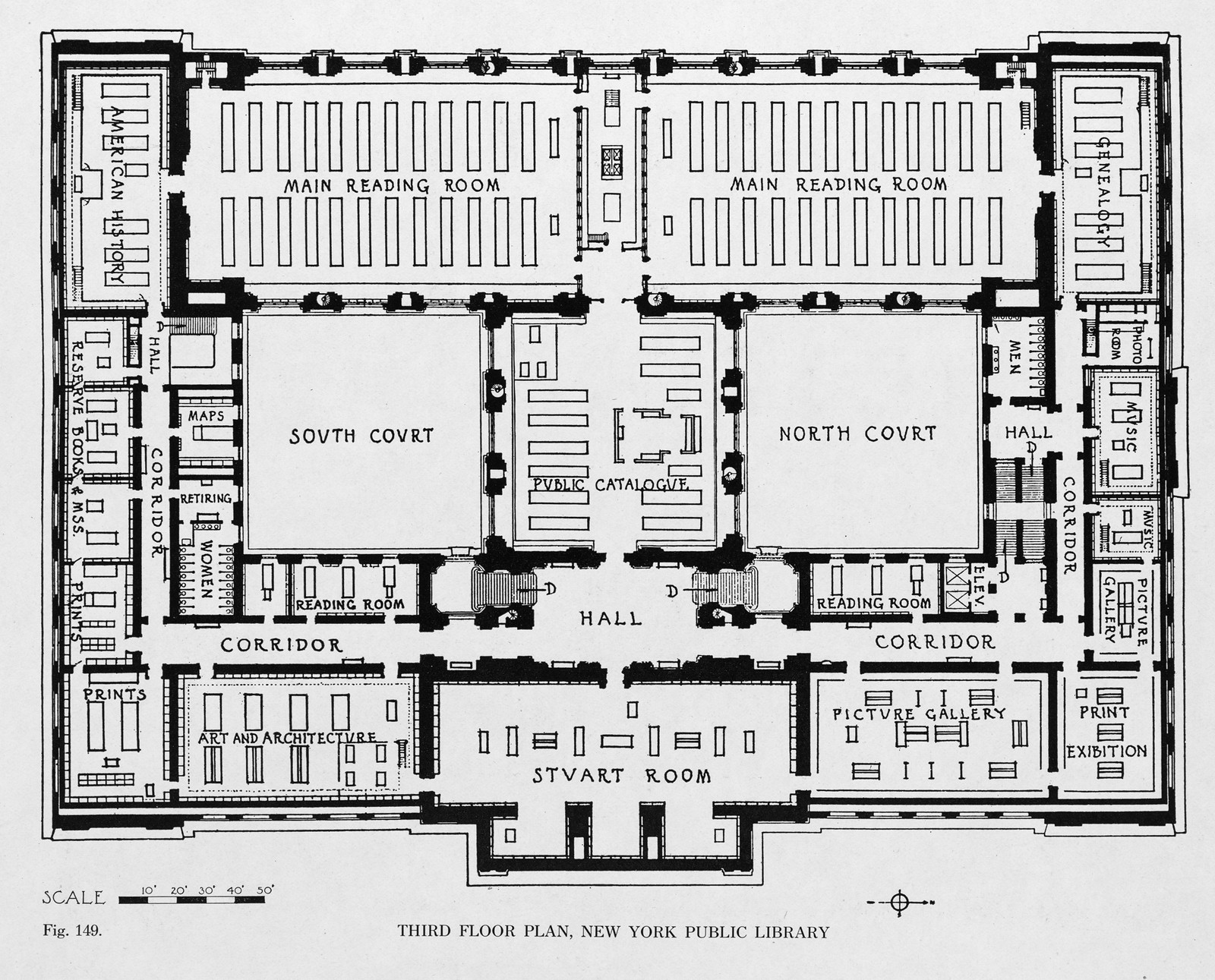 Third Floor Plan, New York Public Library — historic image