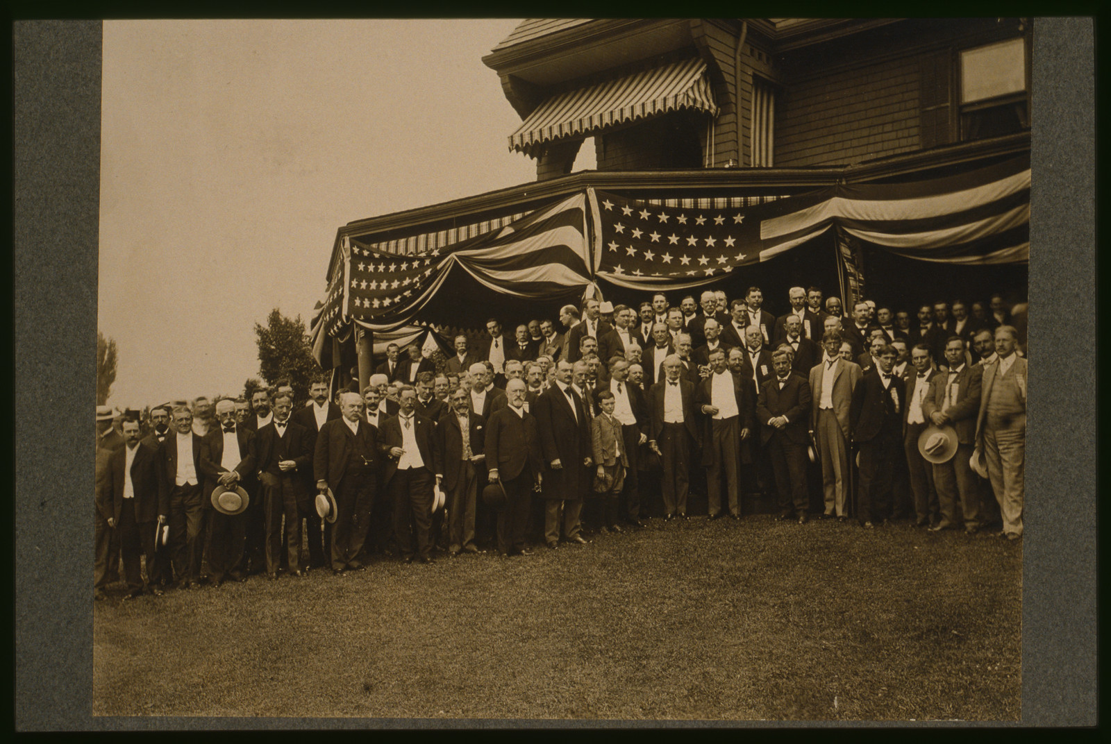 President Roosevelt, members of the Notification Committee, and guests, Sagamore Hill, Oyster Bay, N.Y., c1904. — historic photograph