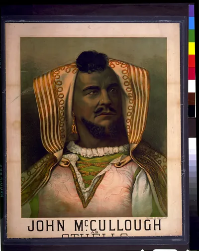 John McCullough as Othello theatrical lithograph poster
