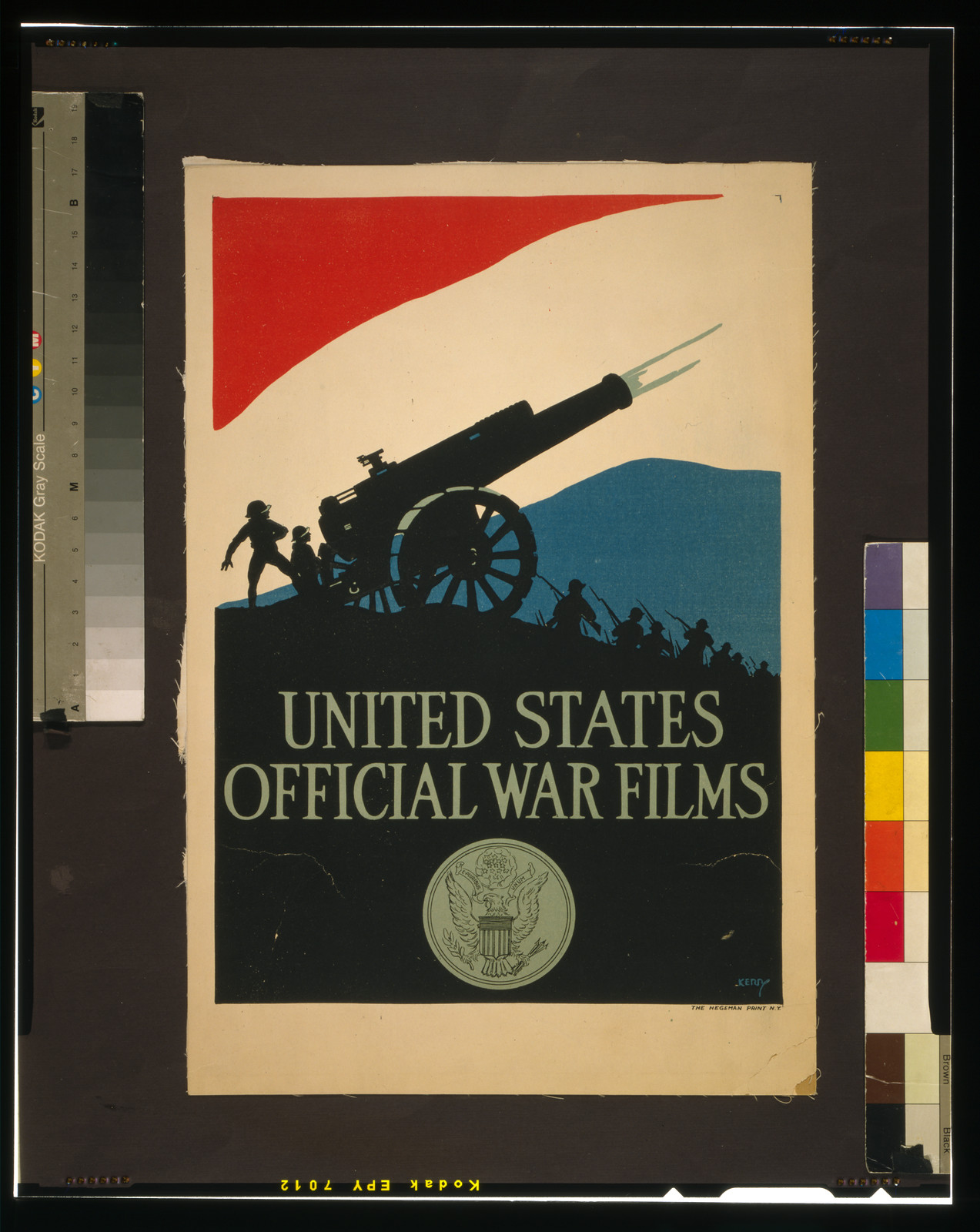 United States official war films / Kerry ; The Hegeman Print N.Y., [1917] — vintage poster