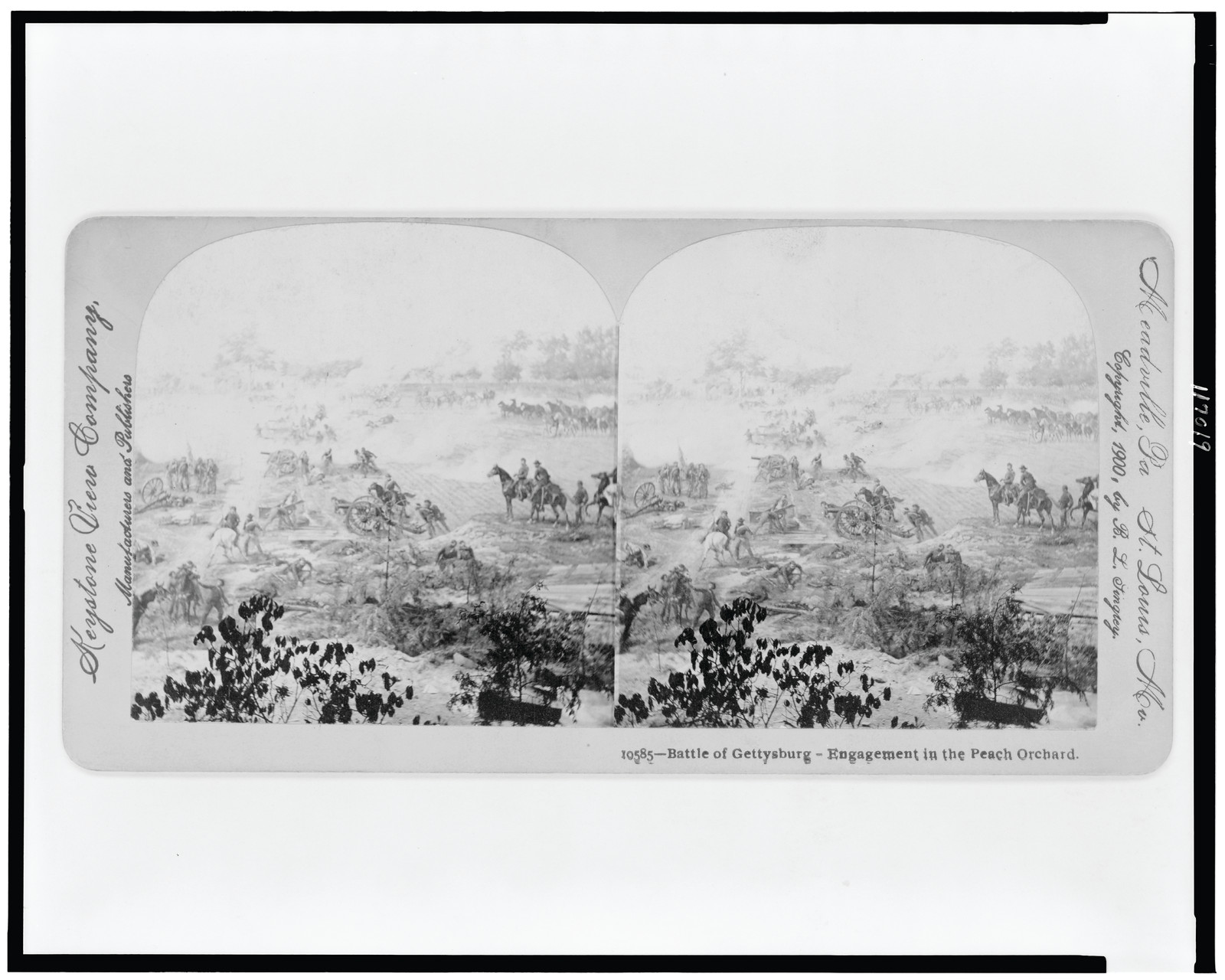 Battle of Gettysburg - Engagement in the Peach Orchard, Meadville, Pa. : Keystone View Co., c1900. — historic photograph