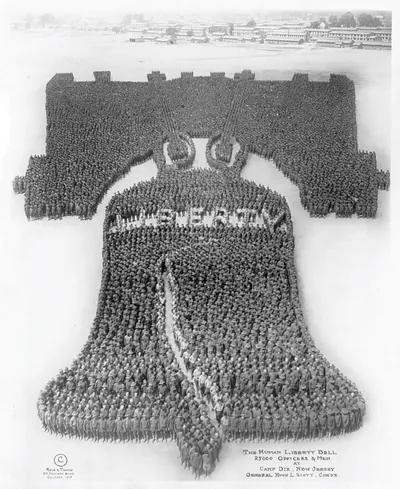 The Human Liberty Bell; 25,000 Officers And Men At Camp Dix, New Jersey; General Hugh L. Scott, comdr