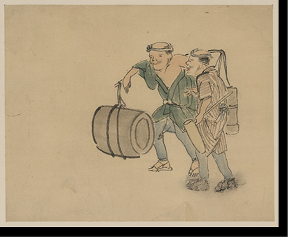 Black & White Photo - Japanese Ukiyo-e drawing, 1750 — historic photograph