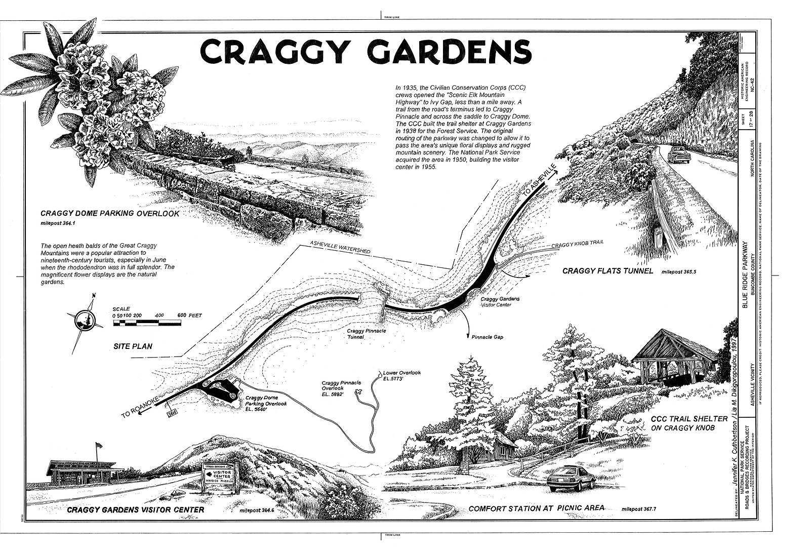 Craggy Gardens: Blue Ridge Parkway site drawings — historic drawing