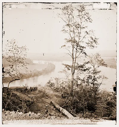 Chattanooga Tennessee (vicinity). View of Tennessee River from Lookout Mountain