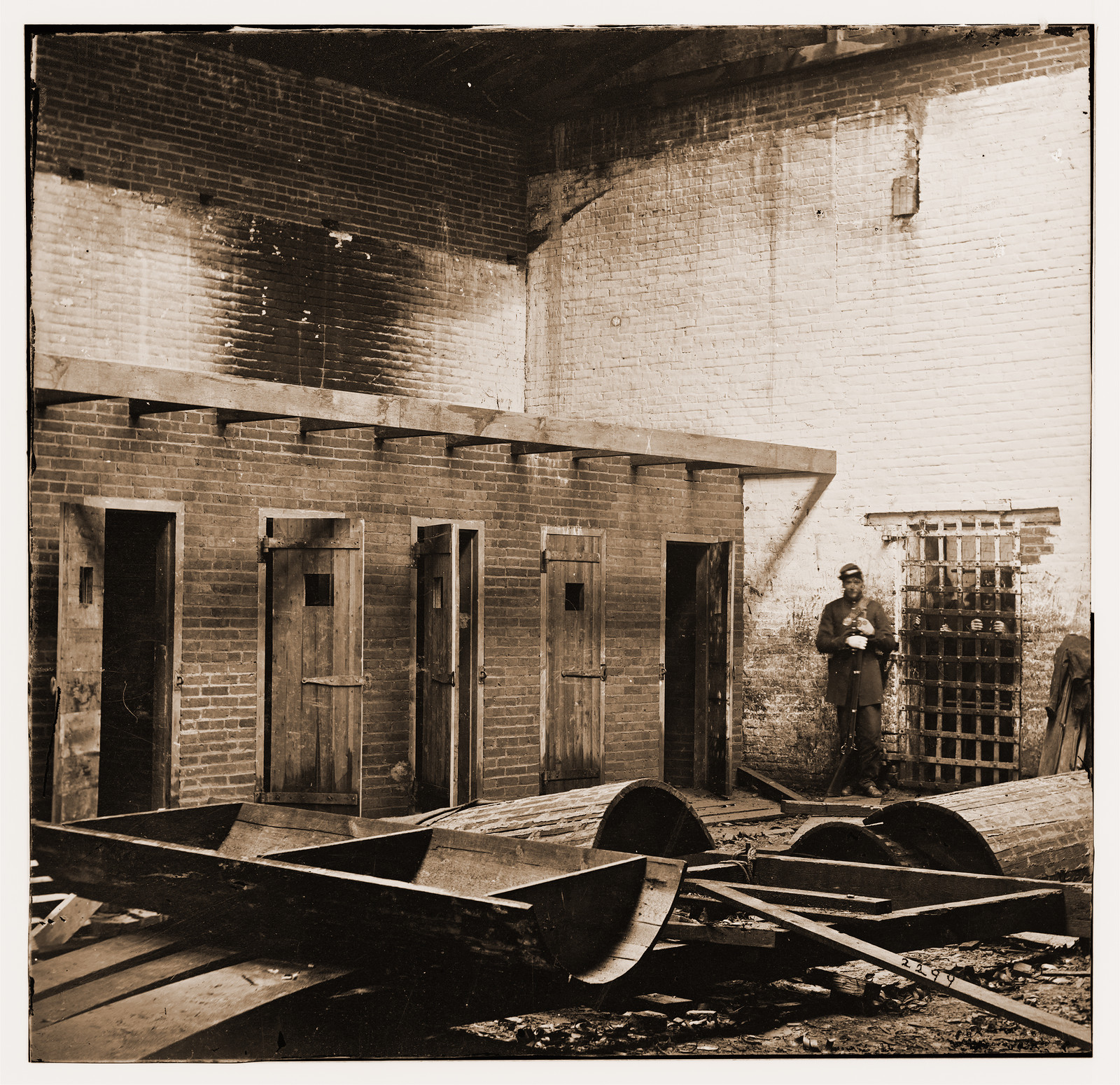 Alexandria Virginia. Slave pen. Interior view, 1861 — historic photograph