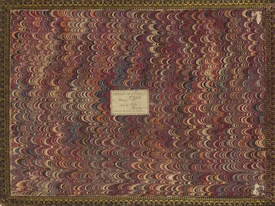 Marbled book cover with Library of Congress label