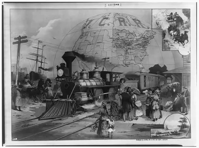 The world's railroad scene / Swain & Lewis, des. & lith. 103 State, Chicago.