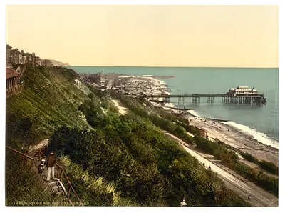 The beach and pier Folkestone England