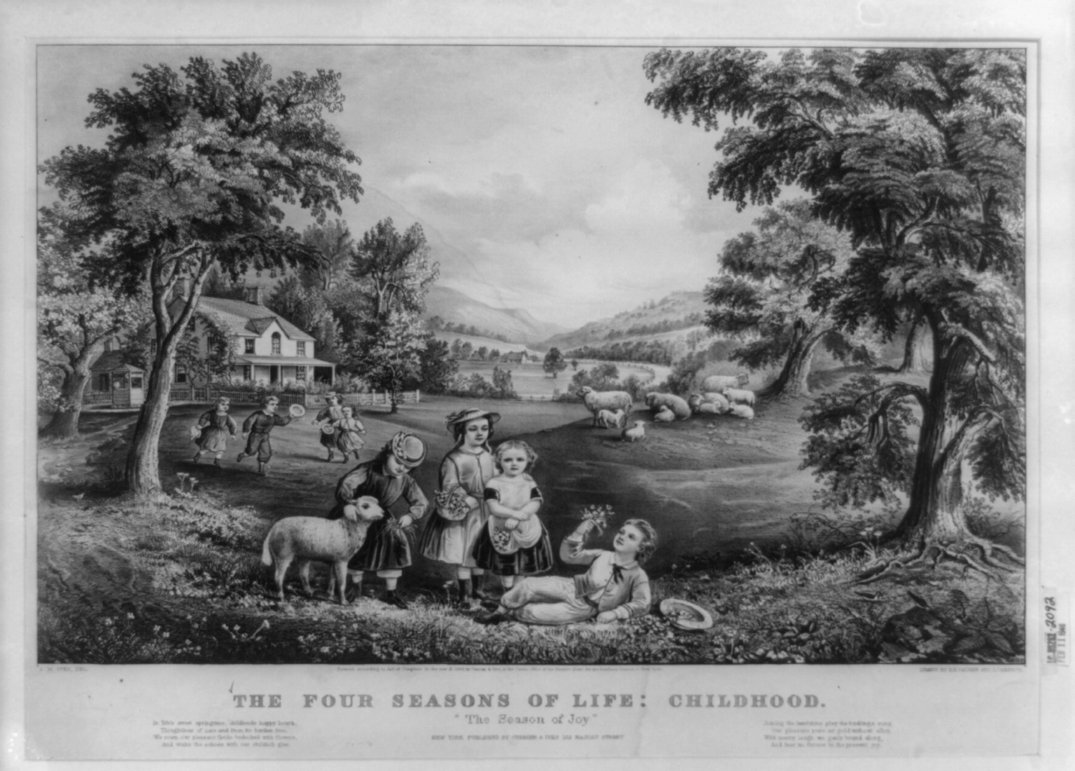 Vintage Americana Print - The Four seasons of life - Historic Wall Art Gift — historic print
