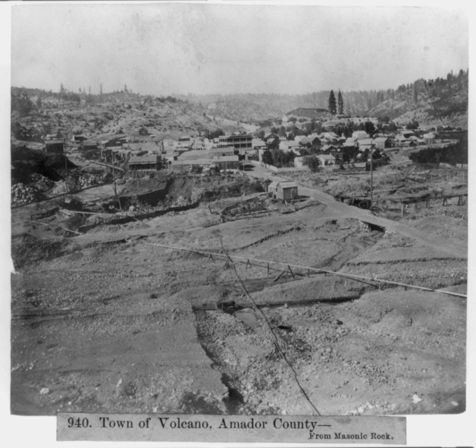 Town of Volcano, Amador County--from Masonic Rock, [published 1866] — historic photograph