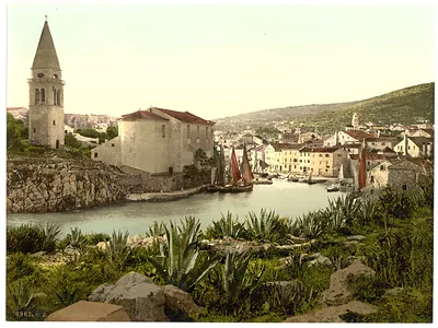 Lussin-Grande (i.e. Lussingrande) general view Istria Austro-Hungary